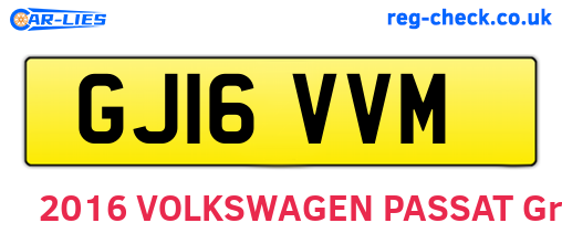 GJ16VVM are the vehicle registration plates.