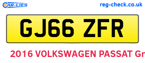 GJ66ZFR are the vehicle registration plates.