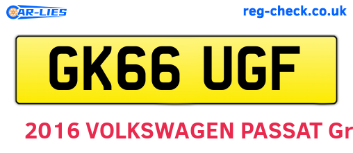 GK66UGF are the vehicle registration plates.