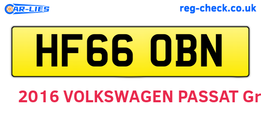 HF66OBN are the vehicle registration plates.