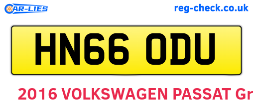 HN66ODU are the vehicle registration plates.