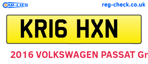 KR16HXN are the vehicle registration plates.