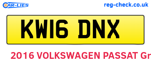 KW16DNX are the vehicle registration plates.