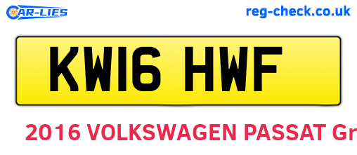 KW16HWF are the vehicle registration plates.