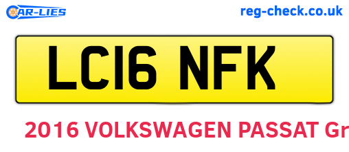 LC16NFK are the vehicle registration plates.