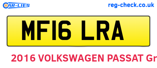 MF16LRA are the vehicle registration plates.