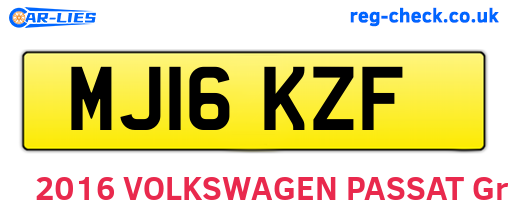 MJ16KZF are the vehicle registration plates.