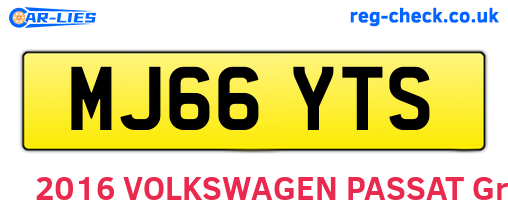 MJ66YTS are the vehicle registration plates.