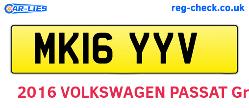 MK16YYV are the vehicle registration plates.