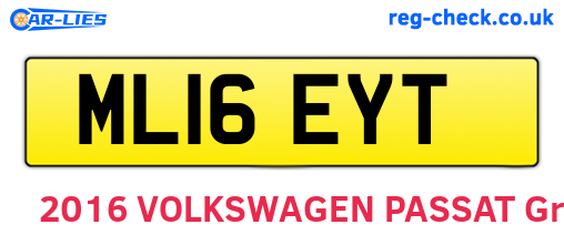 ML16EYT are the vehicle registration plates.
