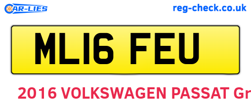 ML16FEU are the vehicle registration plates.