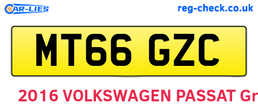 MT66GZC are the vehicle registration plates.