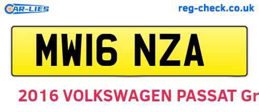 MW16NZA are the vehicle registration plates.