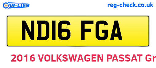 ND16FGA are the vehicle registration plates.
