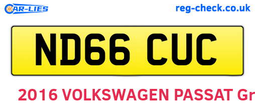 ND66CUC are the vehicle registration plates.