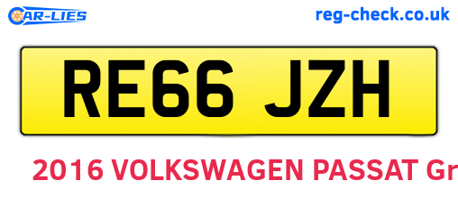 RE66JZH are the vehicle registration plates.