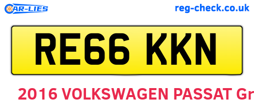 RE66KKN are the vehicle registration plates.