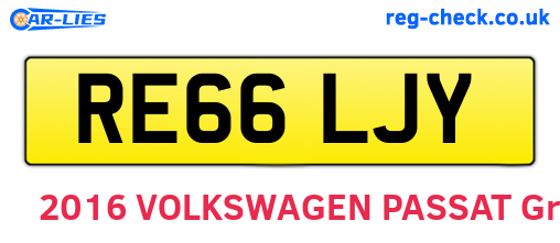 RE66LJY are the vehicle registration plates.