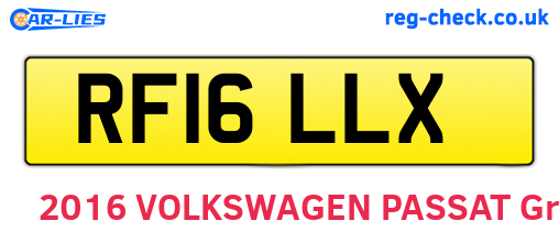 RF16LLX are the vehicle registration plates.