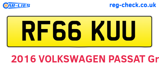 RF66KUU are the vehicle registration plates.