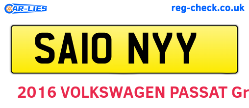 SA10NYY are the vehicle registration plates.