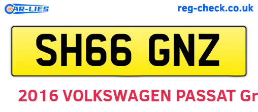SH66GNZ are the vehicle registration plates.