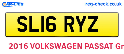 SL16RYZ are the vehicle registration plates.