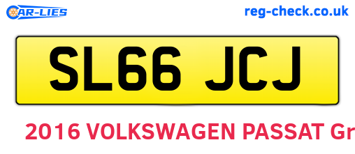 SL66JCJ are the vehicle registration plates.