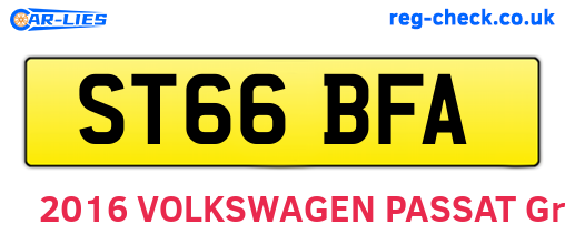 ST66BFA are the vehicle registration plates.