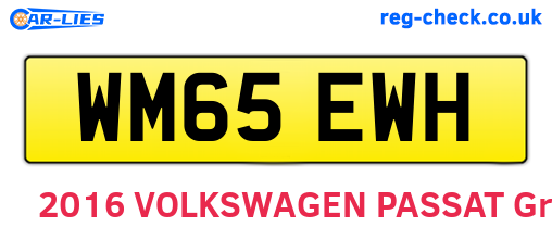 WM65EWH are the vehicle registration plates.