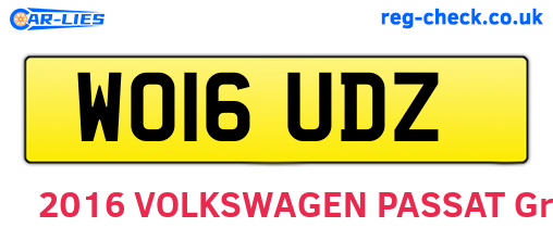 WO16UDZ are the vehicle registration plates.