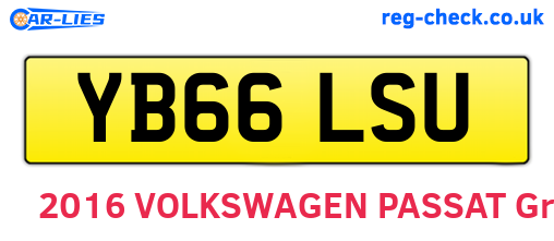 YB66LSU are the vehicle registration plates.