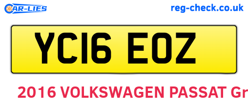 YC16EOZ are the vehicle registration plates.