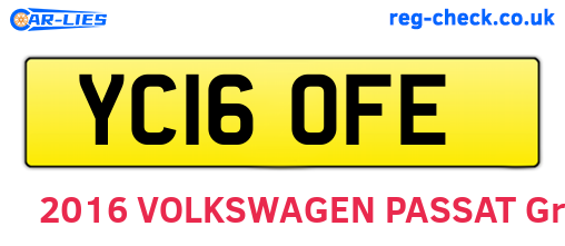 YC16OFE are the vehicle registration plates.