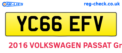 YC66EFV are the vehicle registration plates.