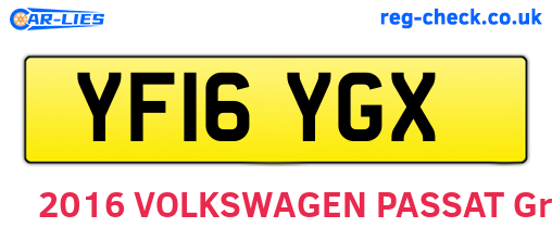 YF16YGX are the vehicle registration plates.