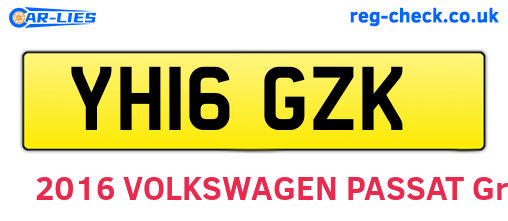 YH16GZK are the vehicle registration plates.