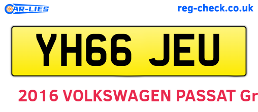YH66JEU are the vehicle registration plates.