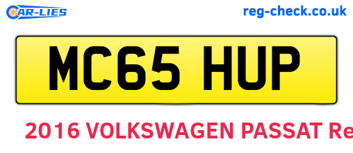 MC65HUP are the vehicle registration plates.