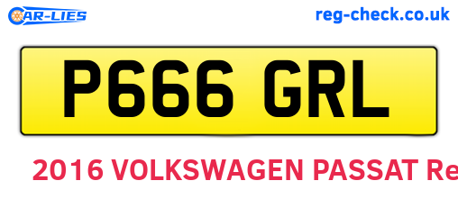 P666GRL are the vehicle registration plates.
