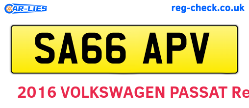 SA66APV are the vehicle registration plates.