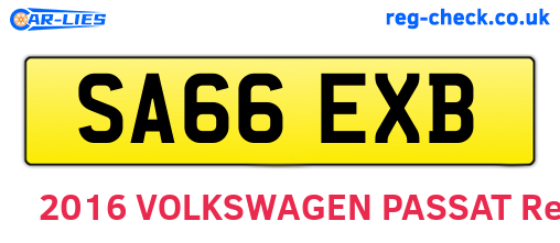 SA66EXB are the vehicle registration plates.