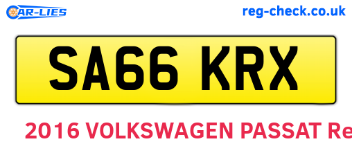 SA66KRX are the vehicle registration plates.