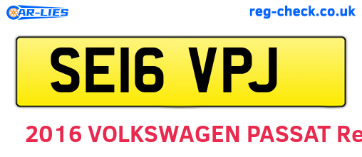 SE16VPJ are the vehicle registration plates.