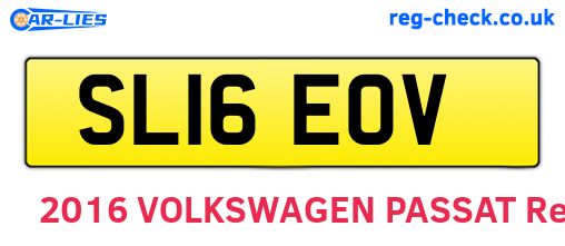 SL16EOV are the vehicle registration plates.
