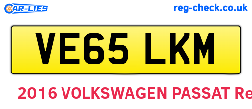 VE65LKM are the vehicle registration plates.