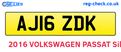 AJ16ZDK are the vehicle registration plates.