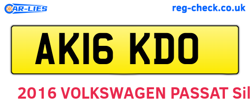 AK16KDO are the vehicle registration plates.