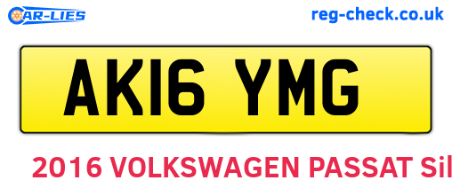 AK16YMG are the vehicle registration plates.