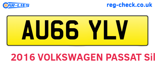 AU66YLV are the vehicle registration plates.